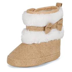 Matt Keely Baby Mädchen Bowknot Schneestiefel Weiche Sohle Winter warme Schuhe Booties Khaki 0-6 Monate von MK MATT KEELY