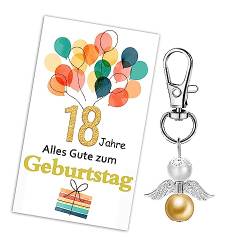 Geschenke Zum 18 Geburtstag Geburtstagskarte, Geschenkkarte Schutzengel Schlüsselanhänger Geschenk-Danke zum 18. Geburtstag für Frauen Freunde von MKISHINE