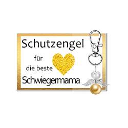 MKISHINE Schutzengel Schlüsselanhänger Geschenk Geschenkkarte für Beste Schwiegermama - Glücksbringer, Glückwunschkarte, Geburtstagsgeschenk von MKISHINE