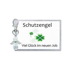 MKISHINE Schutzengel Schlüsselanhänger Geschenk - Viel Glück im neuen Job - Glücksbringer für die Neue Arbeitsstelle/Neuer Beruf/Berufseinstieg von MKISHINE