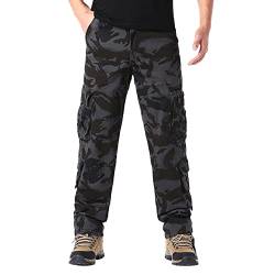 Cargohose Herren Mens Fashion Casual Camouflage Multi Pocket Zipper Buckle Male Cargo Pants Outdoor Pants Tooling Pants Soldat Hose Herren Jogginhose Herren von MKIUHNJ