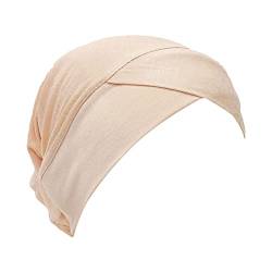 Damen Turban-Stirnband Frauen-beiläufige mehrfarbige Stirnkappen-Mode-Normallack-Hijab-muslimische Basiskappe Kleidung Damen von MKIUHNJ