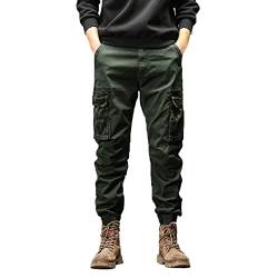 Herren Cargohose Freizeithosen Für Männer Strech Mens Fashion Casual Loose Cotton Plus Size Pocket Lace Up Pants Verdickung insgesamt Hosen Schwarz von MKIUHNJ