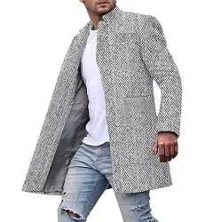 MKIUHNJ Herren Slim Wintermantel Reverskragen Langarm gepolsterte Jacke Vintage verdickter Mantel Schaffelljacke Jacken Herren Mit Aufdruck Herren Wollmantel Herren Casual Slim Fit von MKIUHNJ