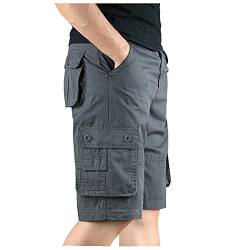 Sporthose Herren Kurz Laufhose Herren Kurz Trainingshose Herren Sommerliche Herren- und Farbhose im soliden Mode mit Einer Multi-Pocket-Herrenhose Herren Sommerhose von MKIUHNJ