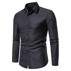 Männer Freizeit Hemd Business Herren Hemd Slim Fit 2023 Männer Shirt Slim Fit Elegant Satin Hemd Party Bar Hochzeit Herren Business Hemd Comfort Fit – Bügelfreies Herren Langarmshirt Slim Fit von MKMK