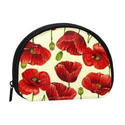 Berg Wasserfall Kleine Geldbörse Mini Brieftasche Pouch Change Wallet Coin Pocket für den täglichen Gebrauch und Geschenke, Red Flower, Einheitsgröße, Dry Bag von MKNAZ