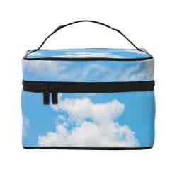 Blue Sky Winter Tree Reise-Make-up-Tasche, tragbare Kosmetiktasche für Frauen und Mädchen – stilvoll und geräumig, Klarer blauer Himmel, Einheitsgröße von MKNAZ