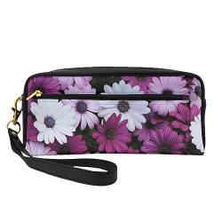 Federmappe mit Frühlingsblumen, Reise-Make-up-Tasche, Leder, tragbar, Kosmetiktasche, Kulturbeutel für Damen und Mädchen, Blütenblume, Einheitsgröße von MKNAZ