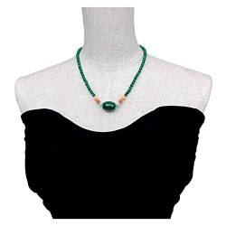 MKNAZ Mode-Accessoires Grüner Malachit, gelbe Jade, Amazonit, feiner Schmuck for Frauen, Geschenk, natürliche Edelstein-Halskette von MKNAZ