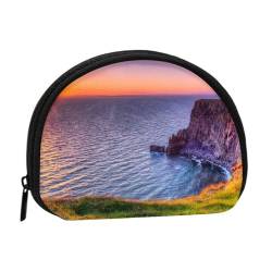 Rosa Schaf Kleine Münzbörse Mini Brieftasche Pouch Change Wallet Coin Pocket für den täglichen Gebrauch und Geschenke, Irland Sunset Seascape, Einheitsgröße, Dry Bag von MKNAZ