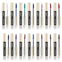 MKNZOME 14 Farbe Mascara Wimperntusche Wasserfest, Mascara Set Geschenk White Schwarz Lila Grün Blau Mascara, Schwunggebend, Verlängernd, Volumengebend, Langanhaltend, Ohne Klumpen, 14 x 15ml von MKNZOME