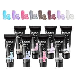 MKNZOME 8 Farben Poly Nail Gel, Acrylgel für Nägel Acrylgel Set Gel Farben für Nägel Gel für Nägel, Poly Nagelgel Set für Starter Nail Art Nägel Selber Machen von MKNZOME