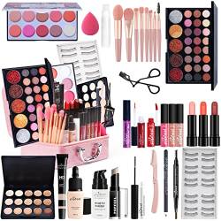 Professionelles Make-up Sets, MKNZOME Schminkkoffer Schminke Set Damen Schminkset Makeup Paletten Kosmetik Lidschatten Lipgloss Geburtstags Weihnachten Geschenkset von MKNZOME