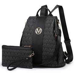 MKP Damen Fashion Rucksack börse Multi Taschen Signature Anti-Diebstahl Rucksack Reise Schule Schultertasche Handtasche mit Handgelenk von MKP COLLECTION