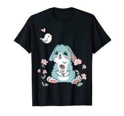 Ein Hasen mit Schlappohren in Aquarell mit einer Blume T-Shirt von ML.Designs