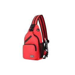 Crossbody-Tasche Sling Rucksack Tasche Diebstahl Reisetasche Multi Taschen Brust Sling Reisetasche Crossbody Bag Tasche Schulter, rot, Einheitsgröße von MLEHN