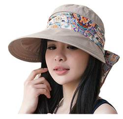 Faltbare Sonnenhut Damen UV-Schutz Hüte Sonnenschutz Anti-UV Strandhut Fischenhut Cap Sommer von MLIAN
