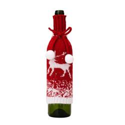 Stilvolle gestrickte Weinflaschenabdeckungen für besondere Anlässe, verwandeln Sie Weinflaschen als Mittelstück mit Weinflaschenabdeckung, Neujahrsgeschenke von MLWSKERTY
