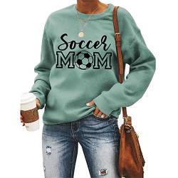 Damen Sport Kpop Sweatshirts Fußball Mutter Tag Fußball Hoodie Tops Weiblich Harajuku Langarmshirts Mantel, lichtgrün, Medium von MLZHAN