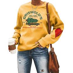 Griswold's Tree Farm Damen Sweatshirt Weihnachten Familie Grafik Ästhetische Sweatshirts mit rotem Herz, gelb, XXL von MLZHAN