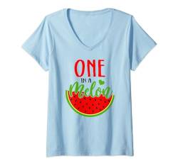 Damen One In A Melon - Lustiger Sommer T-Shirt mit V-Ausschnitt von MM Squad