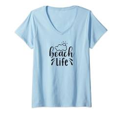 Damen Strandleben - Sommerspaß T-Shirt mit V-Ausschnitt von MM Squad