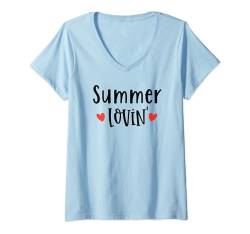 Damen Summer Lovin - Sommerspaß T-Shirt mit V-Ausschnitt von MM Squad