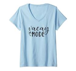 Damen Vacay-Modus - Sommerspaß T-Shirt mit V-Ausschnitt von MM Squad