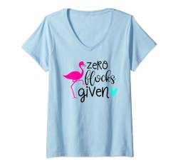 Damen Zero Flocks Given — Lustiger Sommer T-Shirt mit V-Ausschnitt von MM Squad