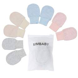 4 Paare Neugeborenen Handschuhe,Babyhandschuhe aus Baumwolle als Neugeborenen Handschuhe, No Scratch Fäustlinge Handschuhe Babyhandschuhe Keine (0-6 Monate, 4 Packungslos) von MMBABY