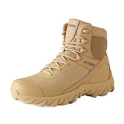 MMOOVV High Top Wüsten Motorradstiefel, taktische Militärstiefel, Outdoor Sport Wüstenstiefel (A, 42) von MMOOVV