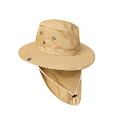 MMOOVV Unisex Outdoor Boonie Hut mit verstellbarem Kordelzug Sonnenhut, Wasserabweisend (Khaki, One Size) von MMOOVV