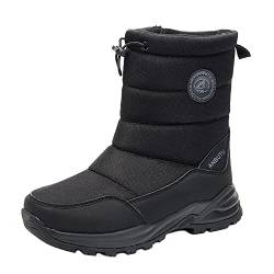 MMOOVV Winterstiefel Herren Wasserdicht Winterschuhe Warm Gefüttert Schneestiefel Leicht Wanderschuhe Trekkingschuhe (Black, 41) von MMOOVV