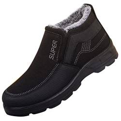 MMOOVV Winterstiefeletten, warme Baumwollstiefel, wasserdicht und rutschfest, gleicher Stil für Damen und Herren (Black, 40) von MMOOVV