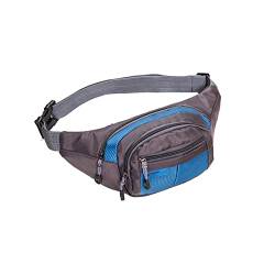 MMRTDJDR Blaue wasserdichte Bauchtasche: Strapazierfähige Nylon-Hüfttasche für Männer und Frauen, ideal für Outdoor-Sportarten und Komfort unterwegs von MMRTDJDR