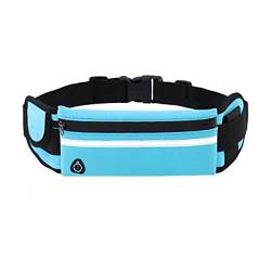 MMRTDJDR Blue Waterproof Fanny Pack: Stylische Bauchtasche zum Laufen, Radfahren und Fitnessstudio mit Wasserflaschenhalter und Handytasche von MMRTDJDR