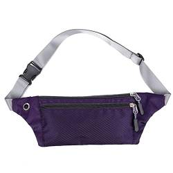 MMRTDJDR Waterproof Purple Fanny Pack: Professionelle Lauftasche mit Reißverschluss für Outdoor-Aktivitäten von MMRTDJDR