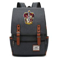 Harry Potter Rucksack für Mädchen Jungen Leichte Büchertasche 7~15 Grade Student Pack Gryffindor Dark Grey von MMZ