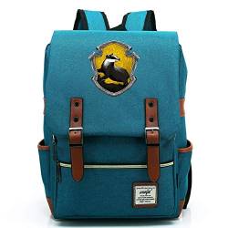 Harry Potter Rucksack für Schüler der Klassen 7 bis 15 3D-Druck Hogwarts Animal Badge Book Bag Hufflepuff Ocean Blue von MMZ