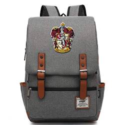 MMZ Harry Potter Rucksack für Jungen Leichte Büchertasche Multifunktionale Lunch-Tasche für Kinder Gryffindor Grey von MMZ