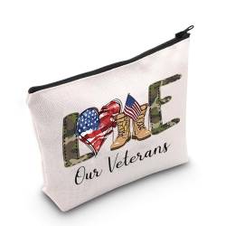 MNIGIU Love Our Veterans Make-up-Tasche, Veteranen-Fan, Geschenk für Veteranen, Armeestiefel, Liebhaber, Geschenk, Soldaten-Liebhaber, Geschenk für Veteranentag, Liebe unsere Veteranen von MNIGIU