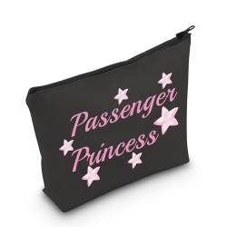 MNIGIU Lustige Kosmetiktasche für die Freundin, Passagier-Prinzessin, Make-up-Tasche, Geschenk für Beifahrerinnen, Passagierprinzessin, Schwarz von MNIGIU