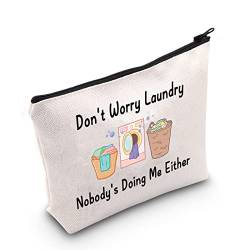 MNIGIU Lustiger Wäschesack mit Aufschrift "Don't Worry Laundry Nobody's Doing Me Eeither Wäschesack, lustiges Wäschegeschenk für Frauen, Don't Worry Laundry Doing Me Eeither von MNIGIU