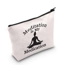 MNIGIU Make-up-Tasche für Meditationsliebhaber, Geschenk für Yoga-Liebhaber, Geschenk für Yoga-Lehrer, Zen-Liebhaber, Geschenk, Fitness-Geschenk, Meditation von MNIGIU