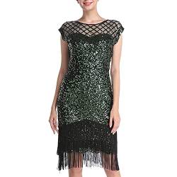 MNRIUOCII 1920s Kleid Damen Sexy V Ausschnitt Flapper Charleston Kleid 20er Jahre Retro Stil Great Gatsby Motto Party Damen Fasching Kostüm Kleid von MNRIUOCII