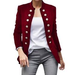 MNRIUOCII Damen Kurz Mäntel ÜBergangsjacke Vintage Party Festlich Jacke Barock Punk Jack Retro Viktorianisch Jacke Halloween Weihnachten Langarm Mäntel Punk Jacke Nähjacke Overcoat von MNRIUOCII