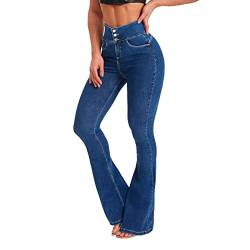 MNRIUOCII Jeans Damen High Waist Jeanshosen Stretch Denim Hose Klassisch Zerrissene Hose Mit Löchern Modische Damenjeans Used-Look Waschungseffekt Laufhose Für Alle Jahreszeiten von MNRIUOCII