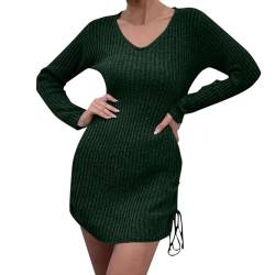 MNRIUOCII Strickkleid Damen Herbst Winter Stehkragen Tunikakleid Langarm Pulloverkleid Rollkragenkleid Sexy Minikleid Elegant Bodycon Kleider Herbst Winter Strick Sweater von MNRIUOCII