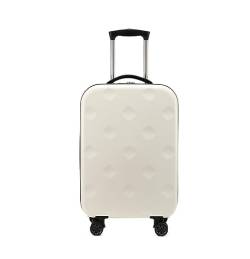 MOBAAK Koffer Reisekoffer Mit Rollen Erweiterbares Gepäck, Faltbare Koffer Mit Universalrädern, Zoll-Zahlenschloss Koffer & Trolleys (Color : White, Size : 24in) von MOBAAK